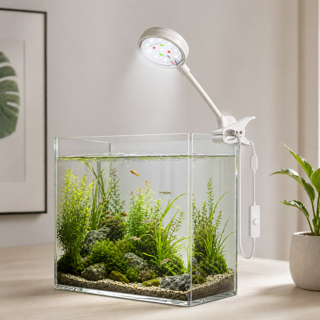Aquarium LED Light | USB Clip On Lamp, 360 Degree Adjustable
