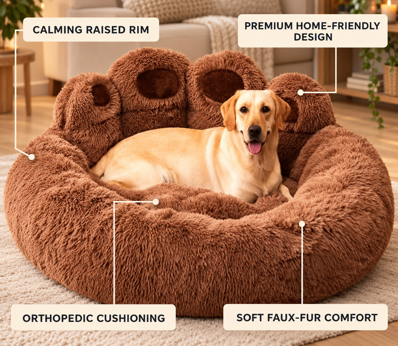Tamsin Pet Bed - Orthopedic, Anti-Anxiety, Machine Washable