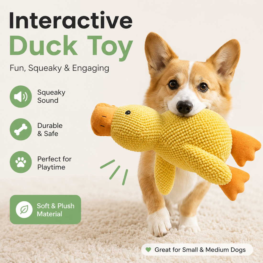 Elsa | Pet Calming Toy | Plush Duck Dog Toy | Soft, Sound & Bite Resistant