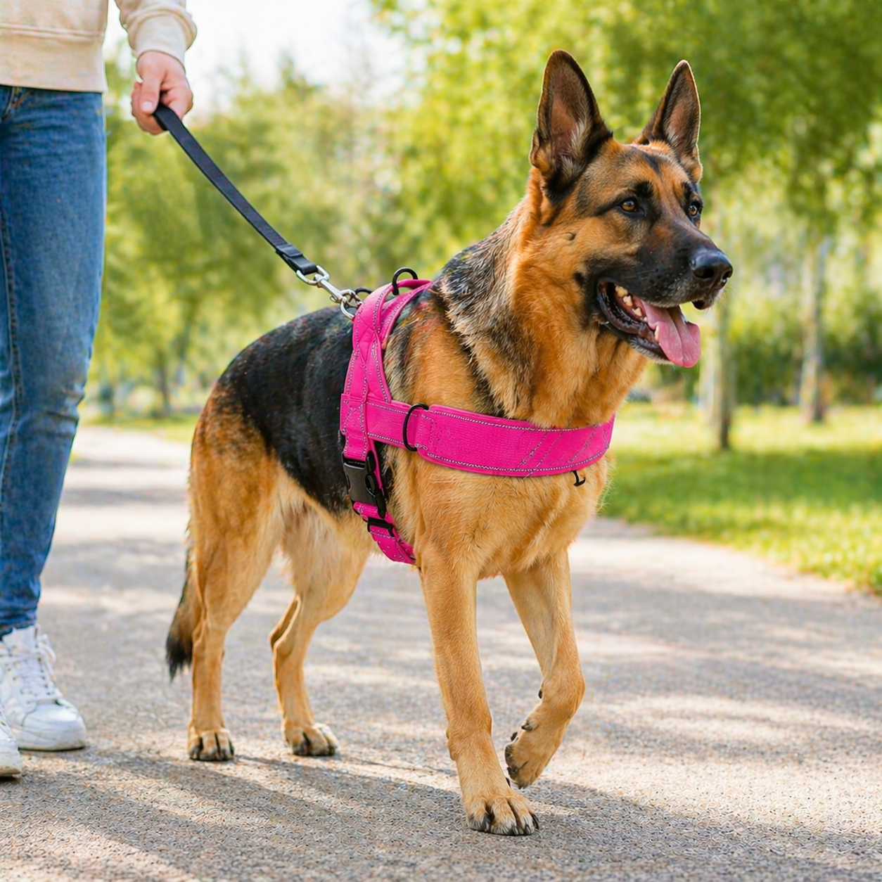 Dog Harness | No Pull, Adjustable, Reflective | Double D Rings, Quick Release