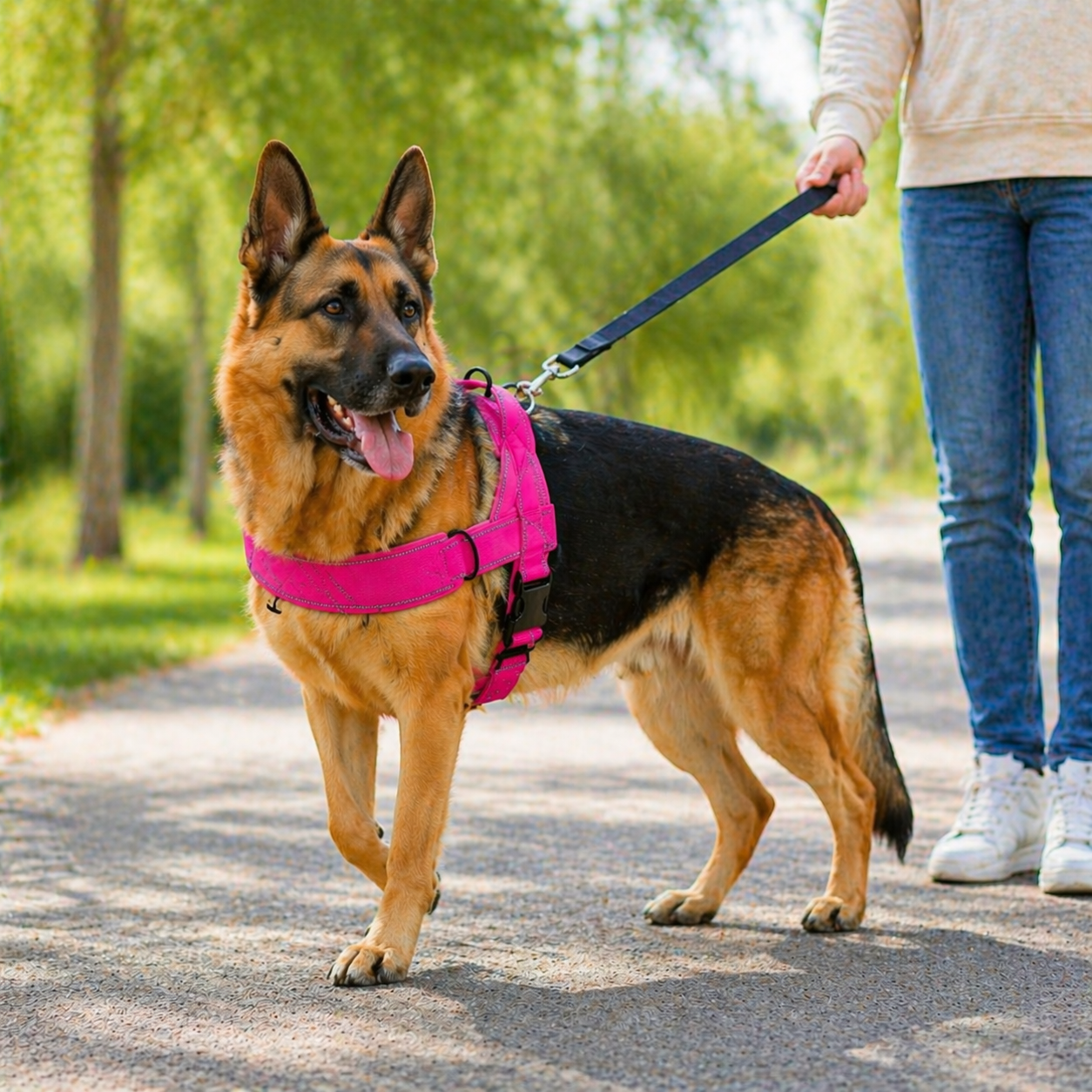 Dog Harness | No Pull, Adjustable, Reflective | Double D Rings, Quick Release