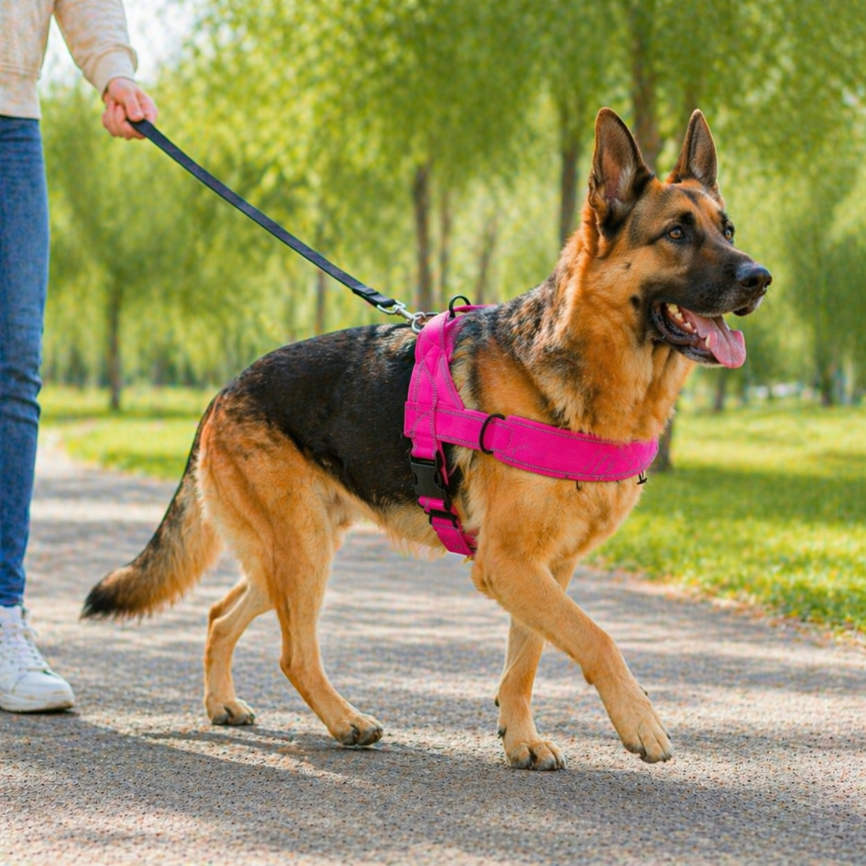 Dog Harness | No Pull, Adjustable, Reflective | Double D Rings, Quick Release