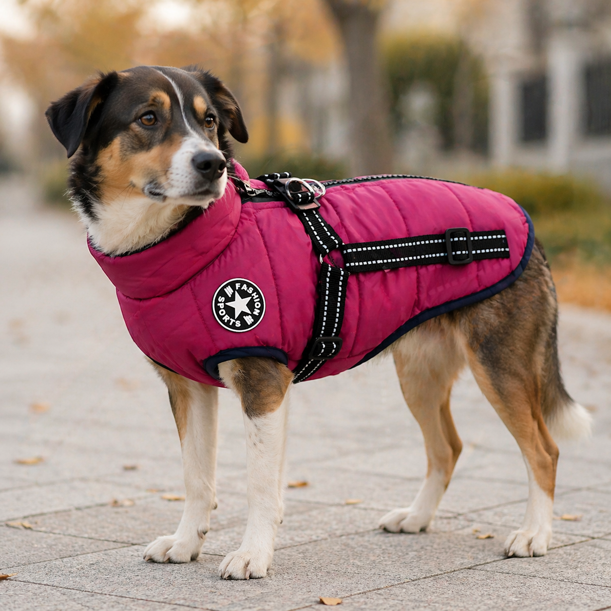 Dog Jacket | Waterproof, Insulated, Reflective | Harness Winter Coat