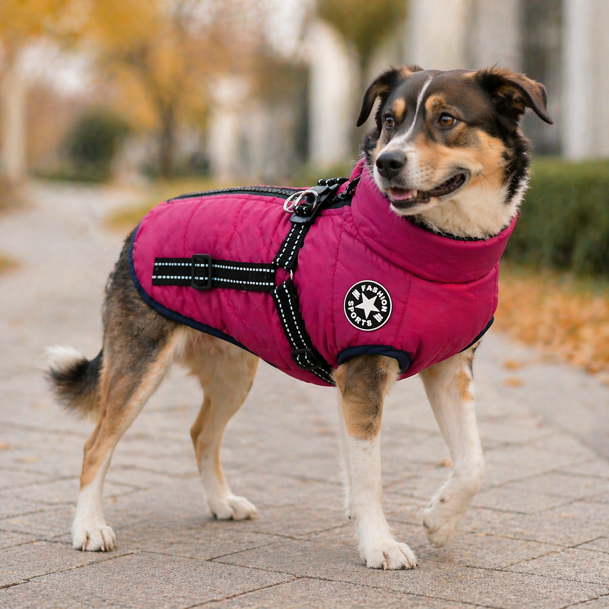 Dog Jacket | Waterproof, Insulated, Reflective | Harness Winter Coat
