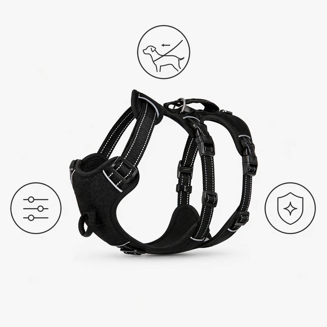 Dog Harness | No Pull, Adjustable | Escape Proof, Reflective Pet Vest