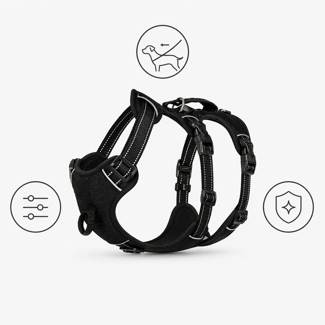Dog Harness | No Pull, Adjustable | Escape Proof, Reflective Pet Vest