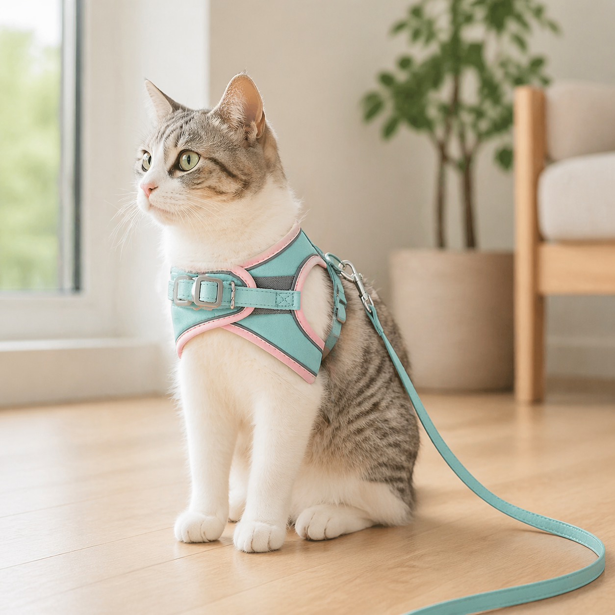 Cat Harness and Leash Set | Adjustable, Escape Proof | Soft Padded