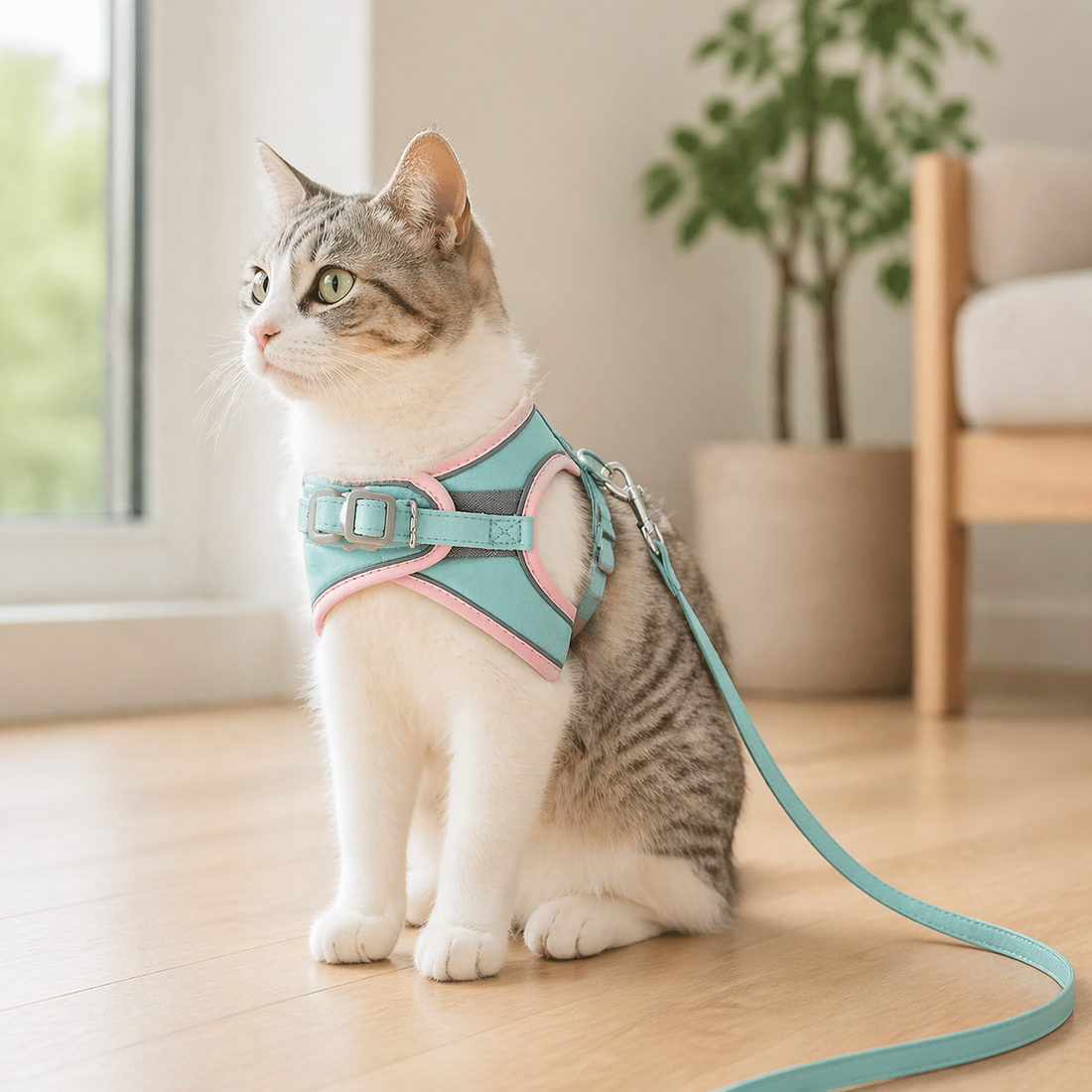 Cat Harness and Leash Set | Adjustable, Escape Proof | Soft Padded