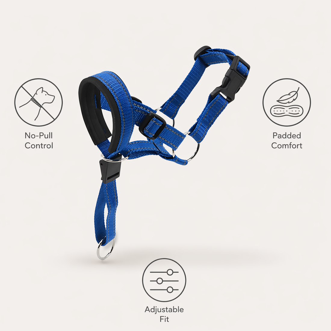 Dog Head Collar | No Pull, Padded Nose Loop | Adjustable Control