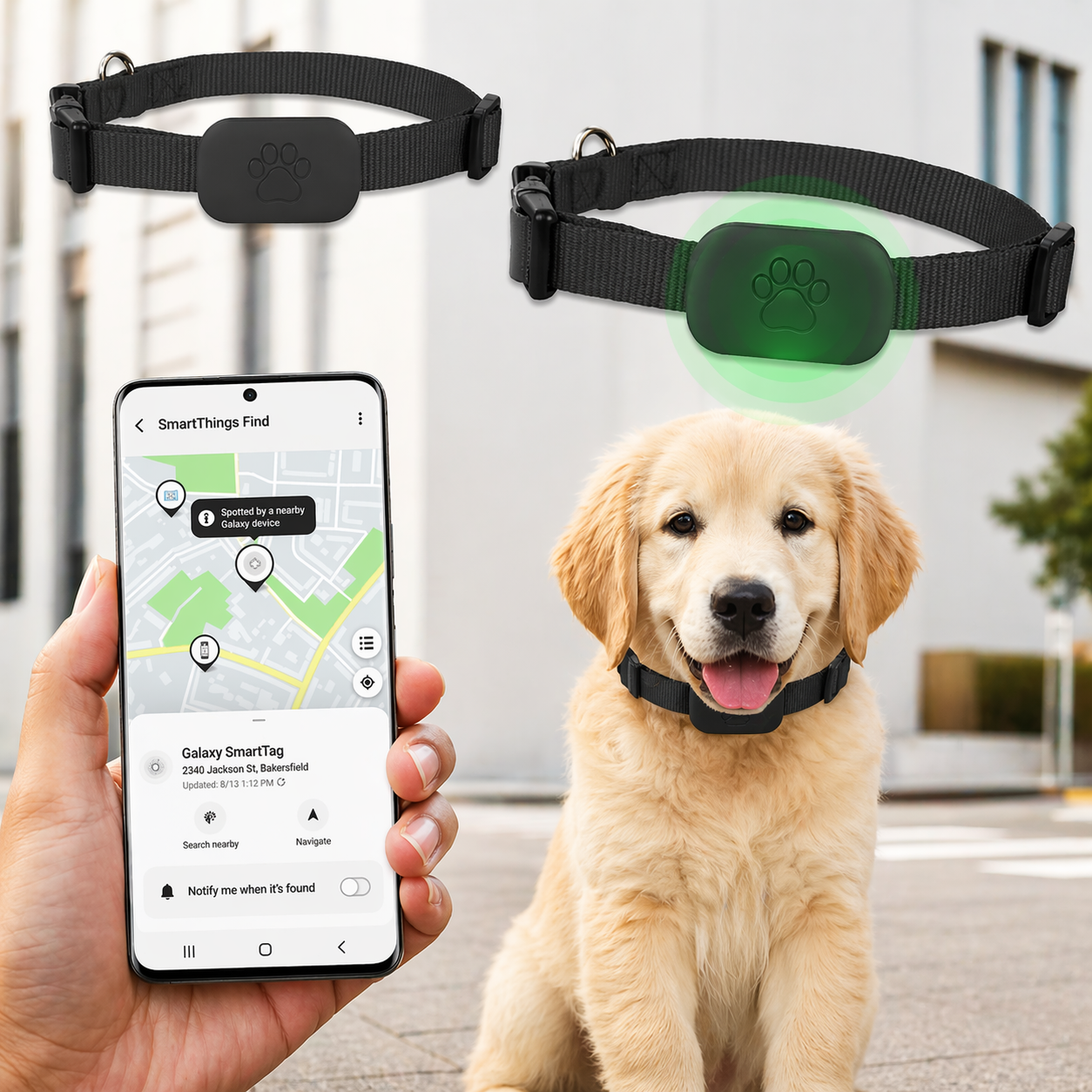 Pet Tracker Collar | Android Compatible, Waterproof | Adjustable