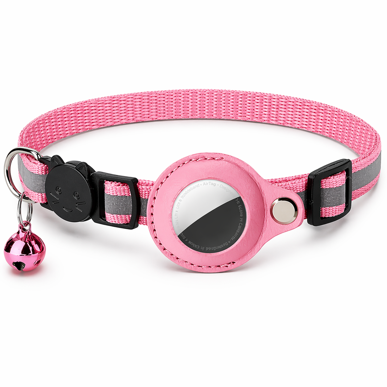 AirTag Cat Collar | Adjustable, Reflective, Bell | Tracker Holder