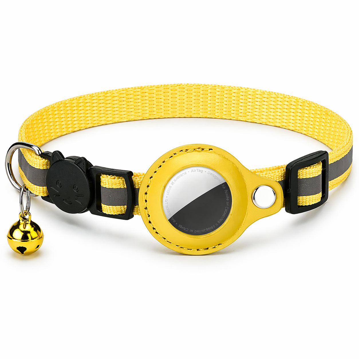 AirTag Cat Collar | Adjustable, Reflective, Bell | Tracker Holder