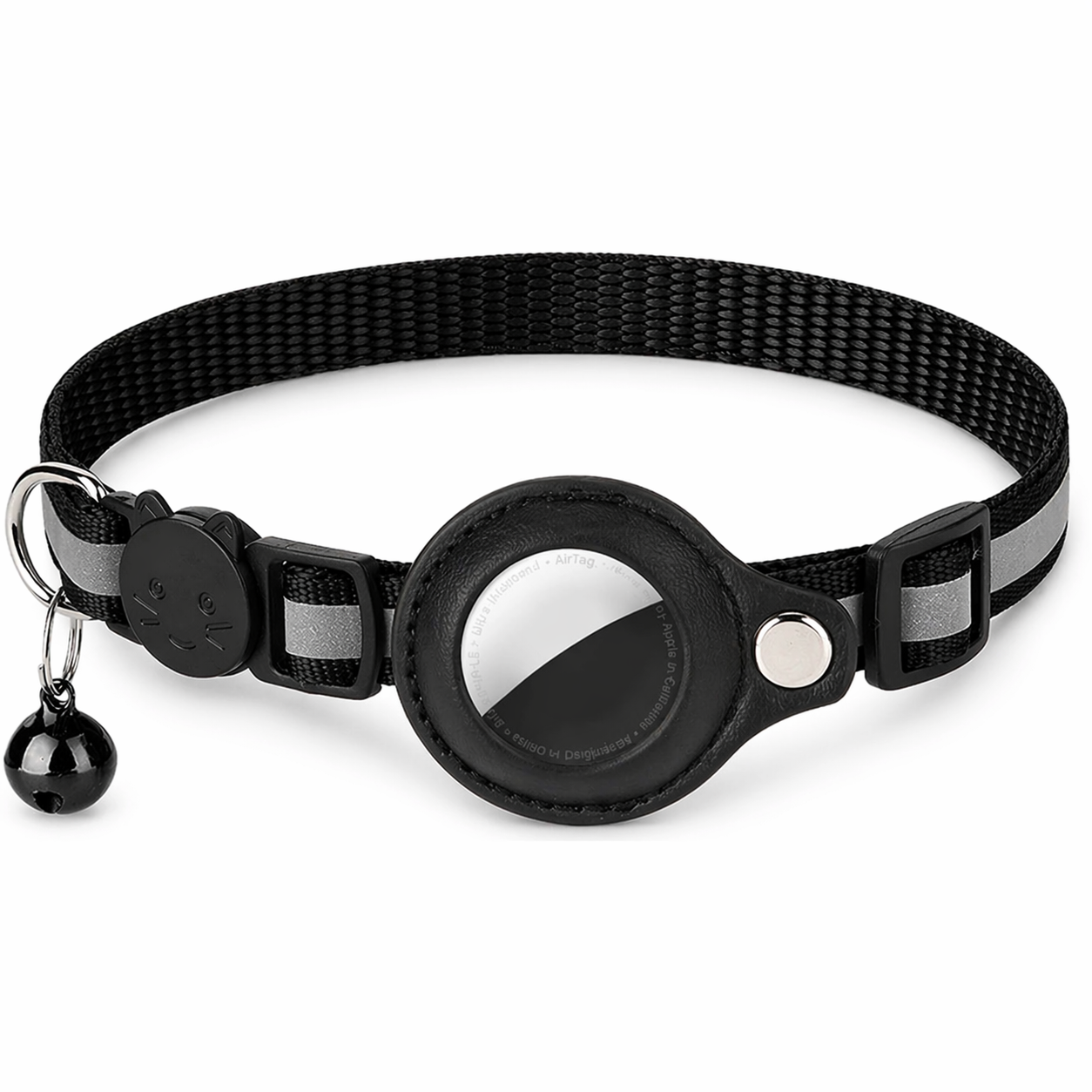 AirTag Cat Collar | Adjustable, Reflective, Bell | Tracker Holder