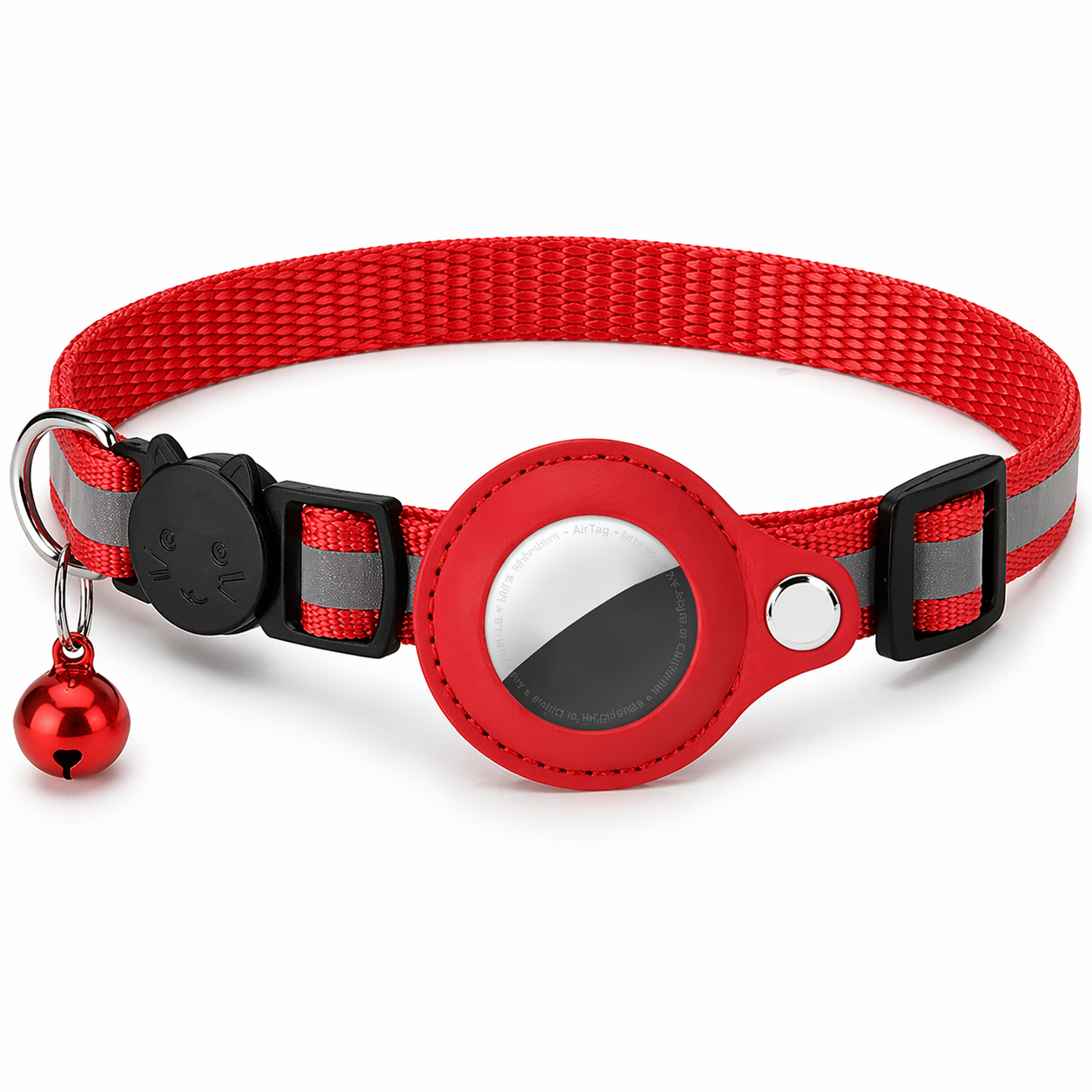AirTag Cat Collar | Adjustable, Reflective, Bell | Tracker Holder