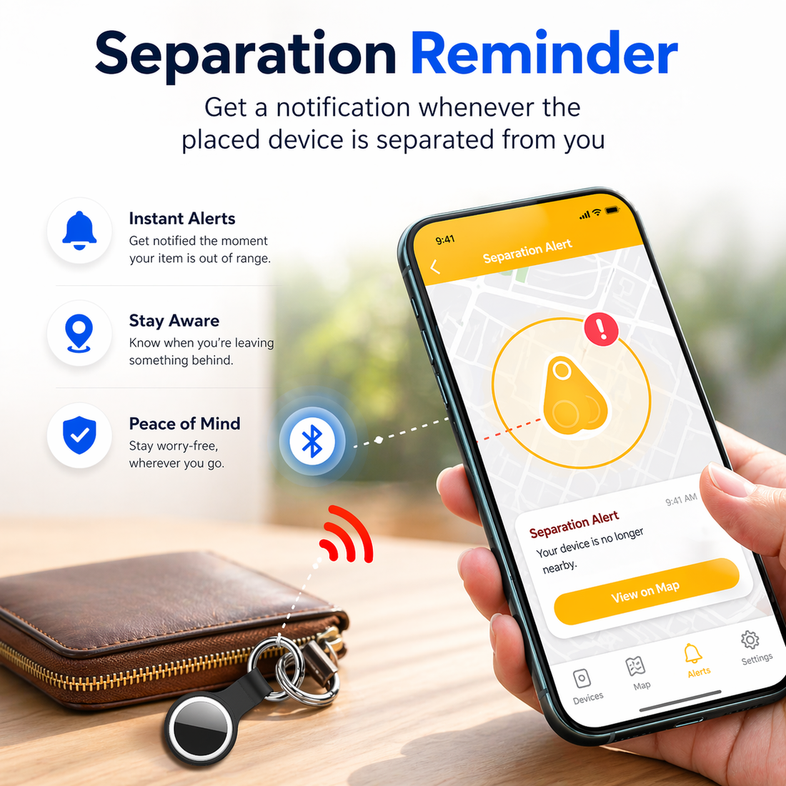 Pet Tracker | Bluetooth, iOS Android Compatible | Key Wallet Finder