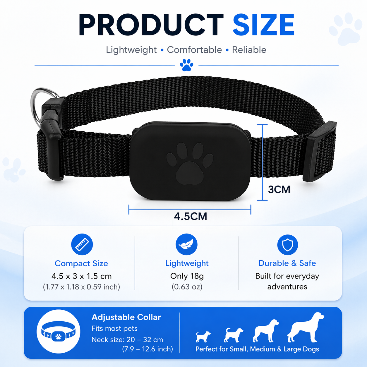 Pet Tracker | Apple Find My, iOS Compatible | Dog Cat Collar