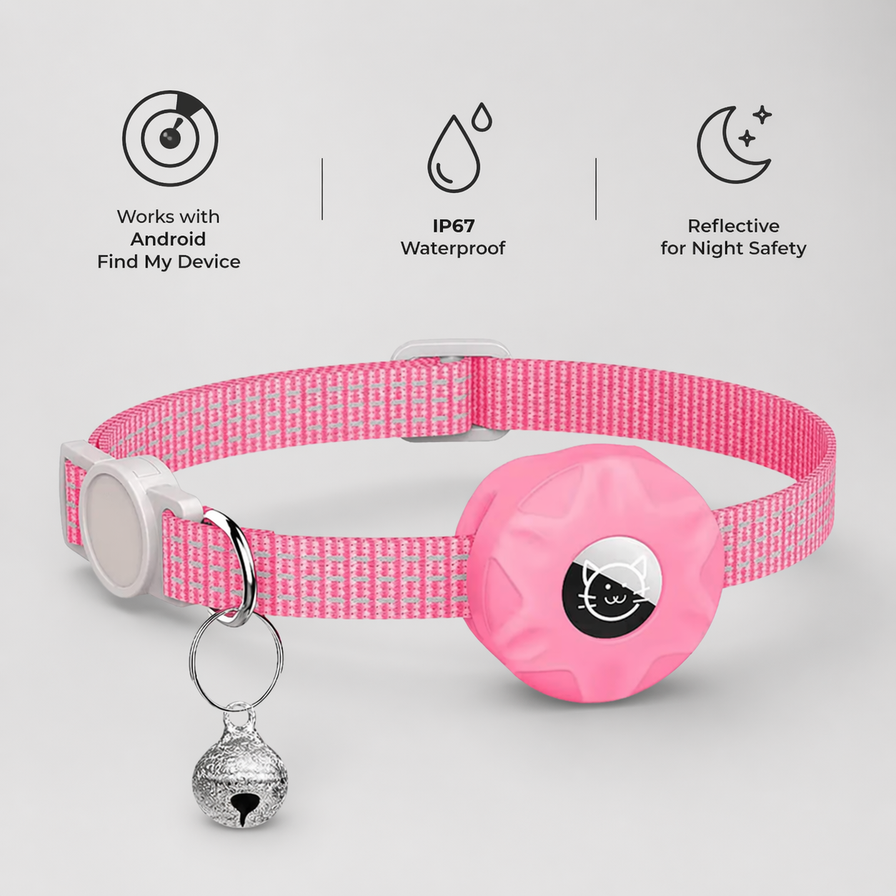 Pet Tracker Collar | Android Find My Device, Waterproof | Cat Dog