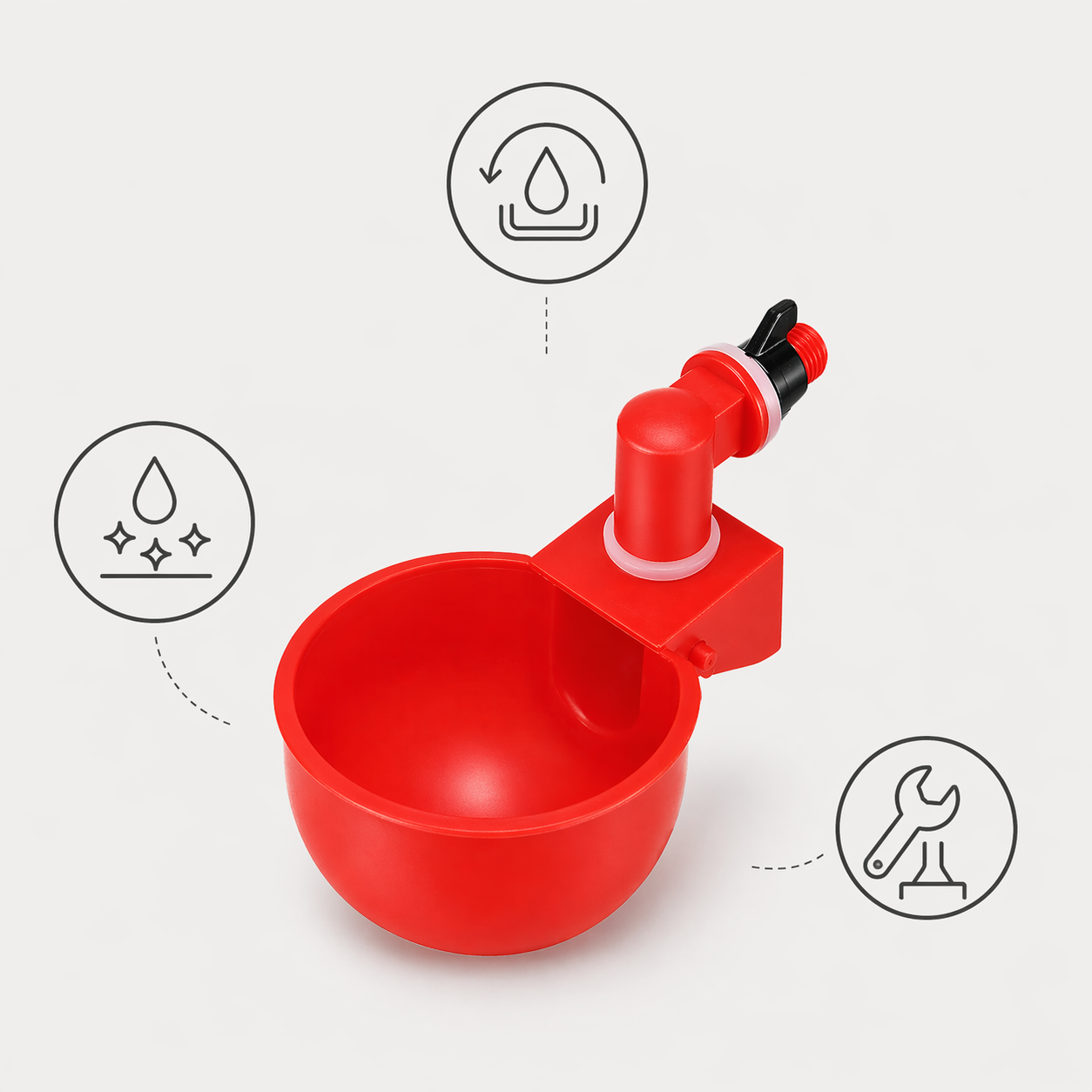Chicken Water Cups | Automatic Poultry Drinker, Bucket Attachment