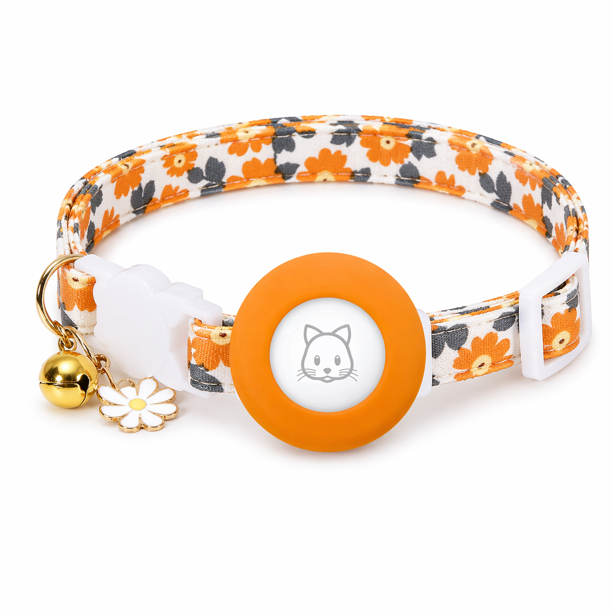 Cat AirTag Collar | Breakaway Tracker Holder, Reflective Bell