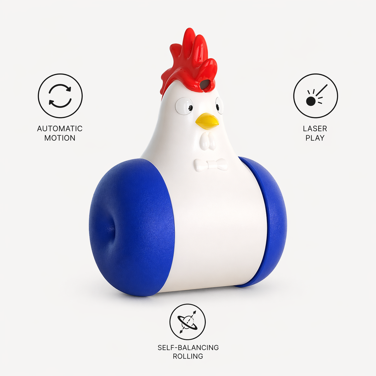 Cat Laser Toy | Interactive Rolling Teaser, Automatic Motion Chicken