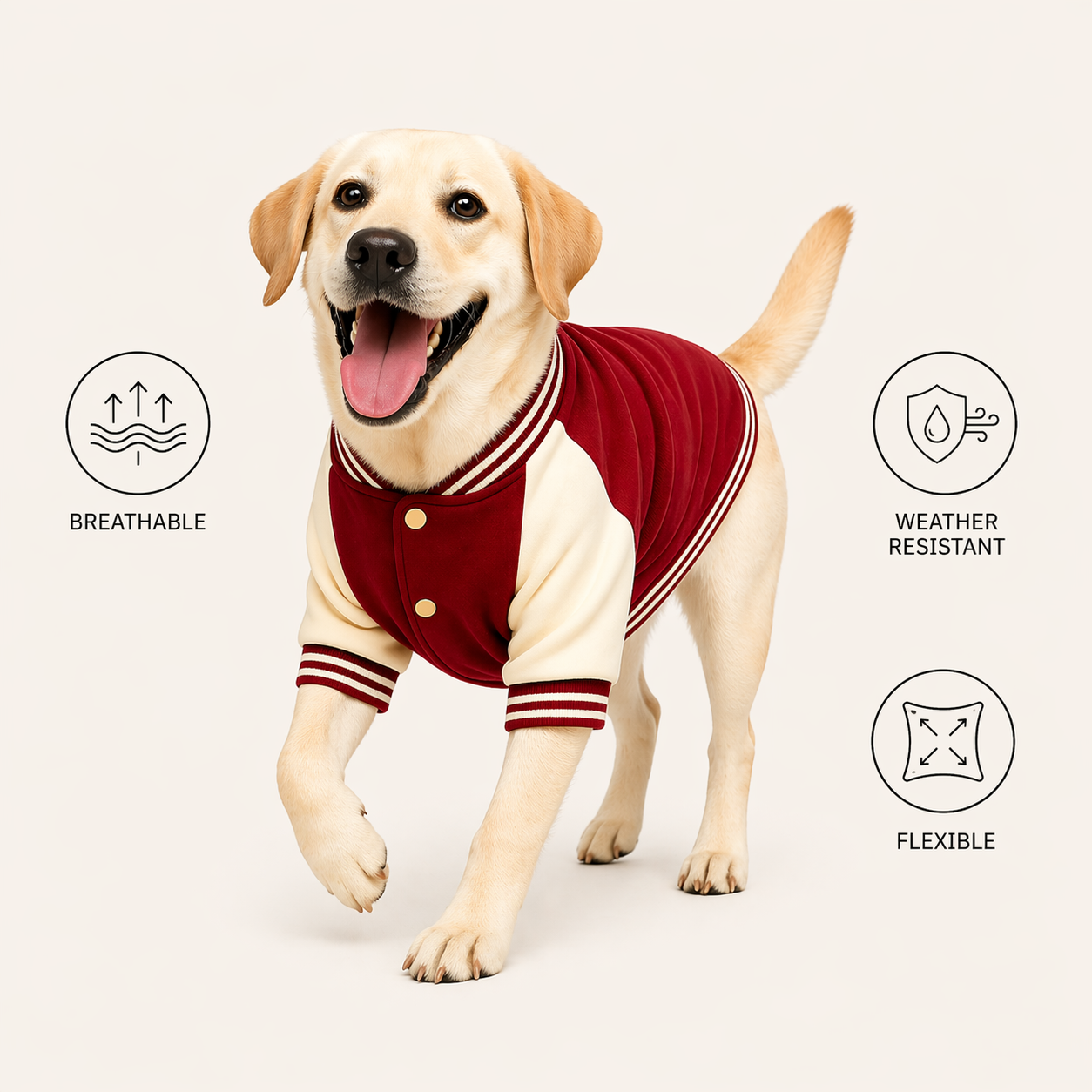 Dog Jacket | Lightweight Sport Coat, Breathable Soft Pet Apparel