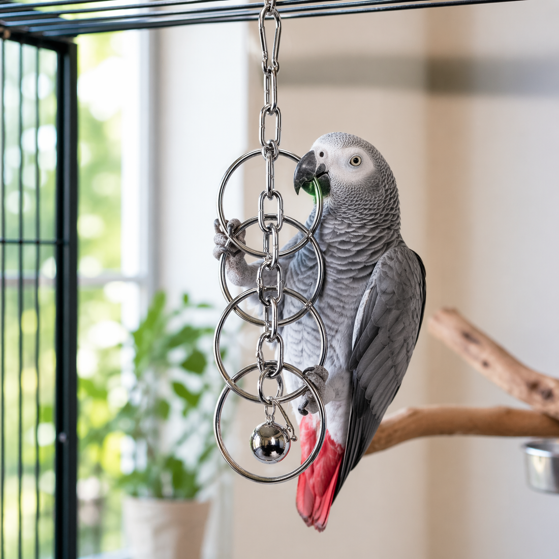 Parrot Toy | Stainless Steel Bird Toy, Hanging Chew Climbing Toy