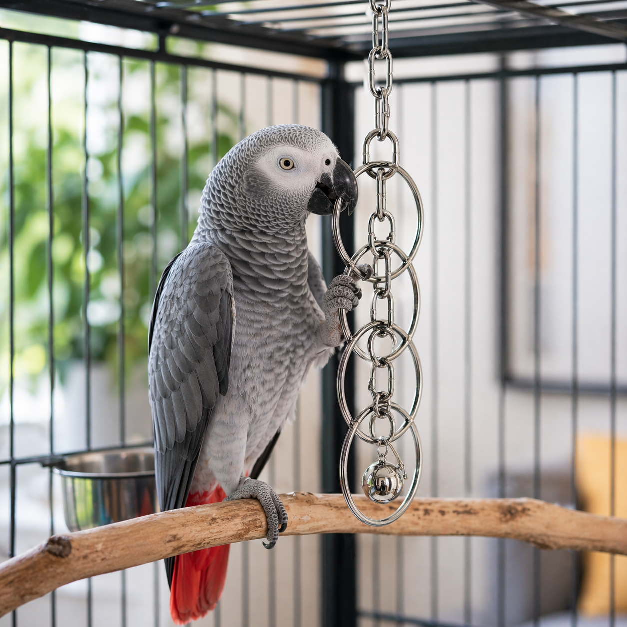 Parrot Toy | Stainless Steel Bird Toy, Hanging Chew Climbing Toy