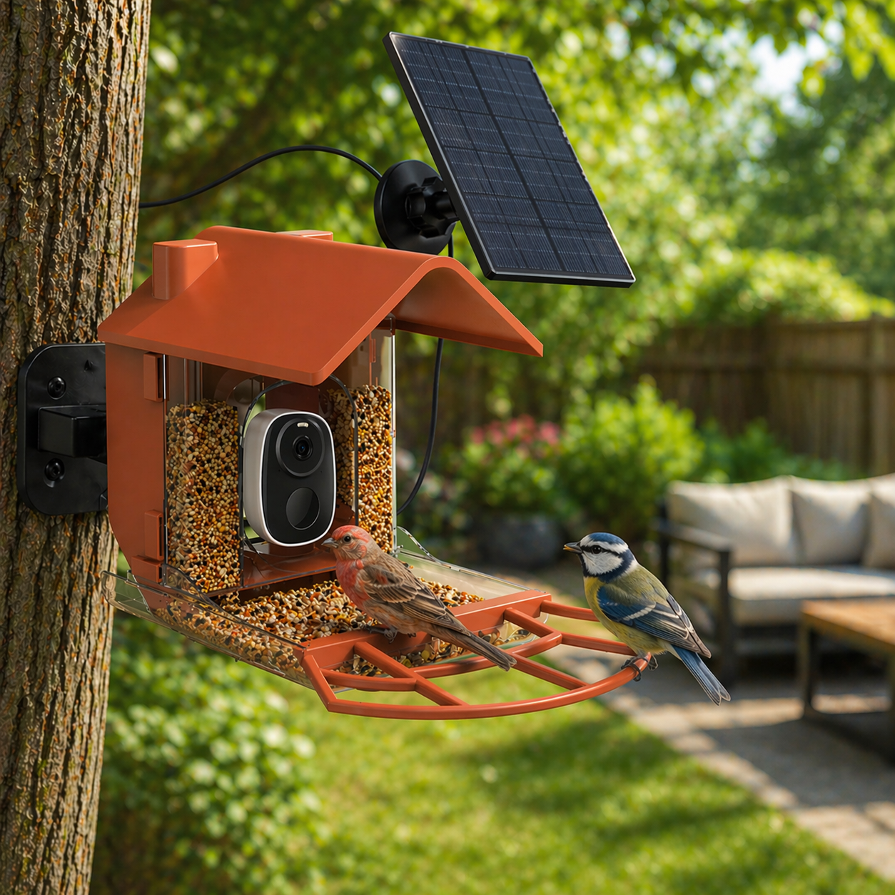 Bird Feeder Camera | Solar Powered WiFi Smart Feeder, AI Bird ID HD