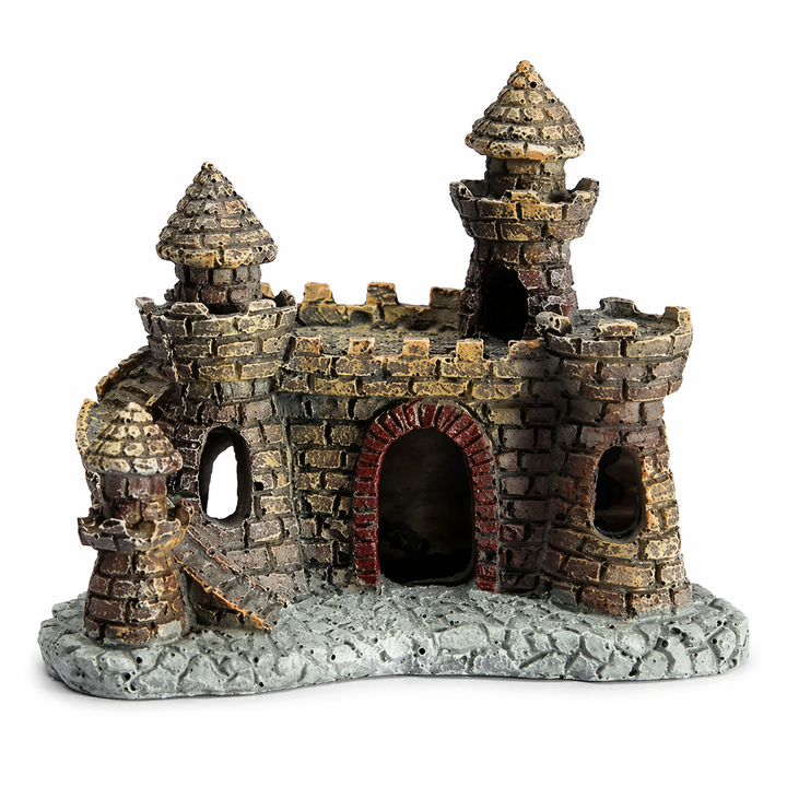 Aquarium Castle Ornament | Resin Stone Fish Tank Decor, Medieval Style