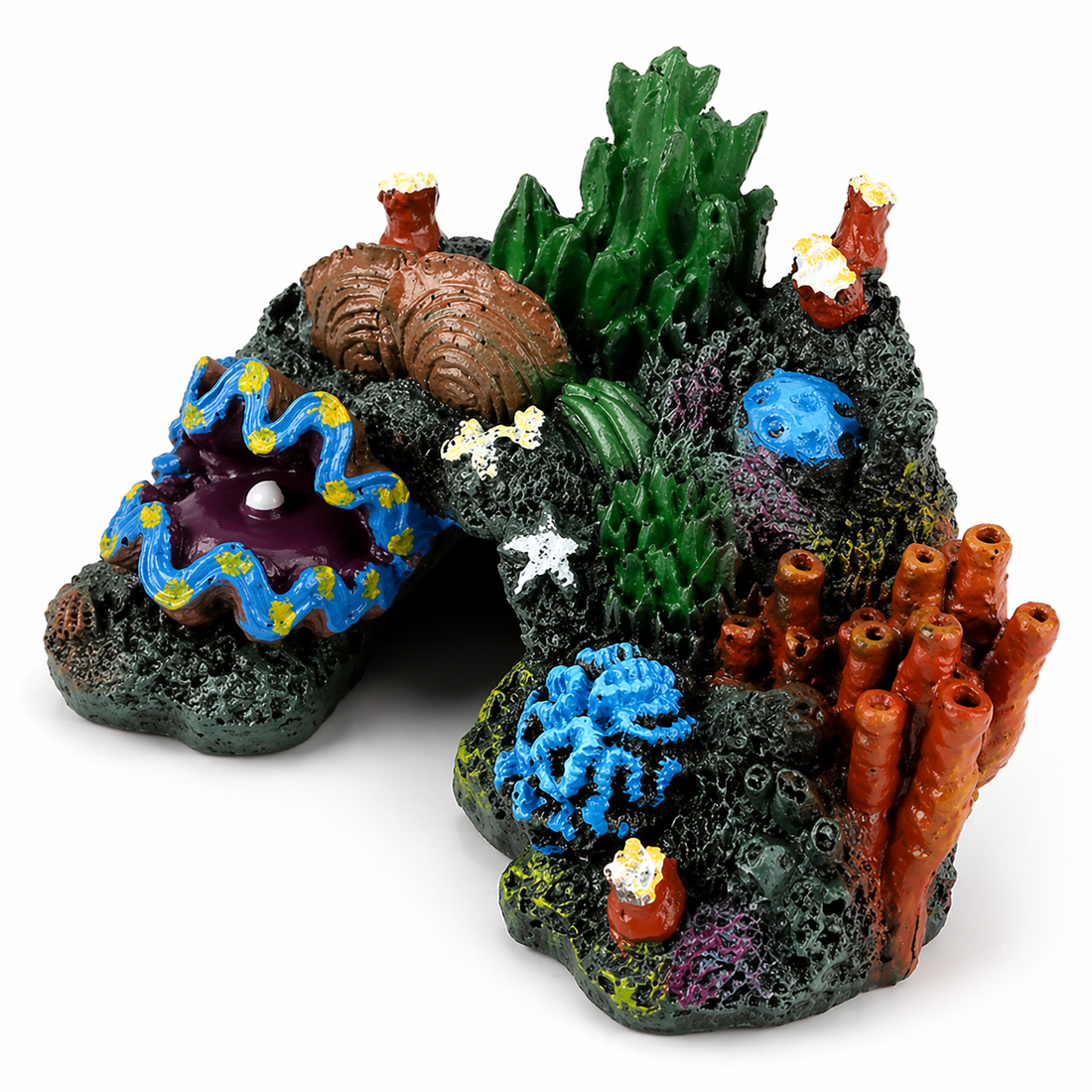 Resin Fish Tank Ornament - Simulated Coral Reef Island - Aquarium Plant
