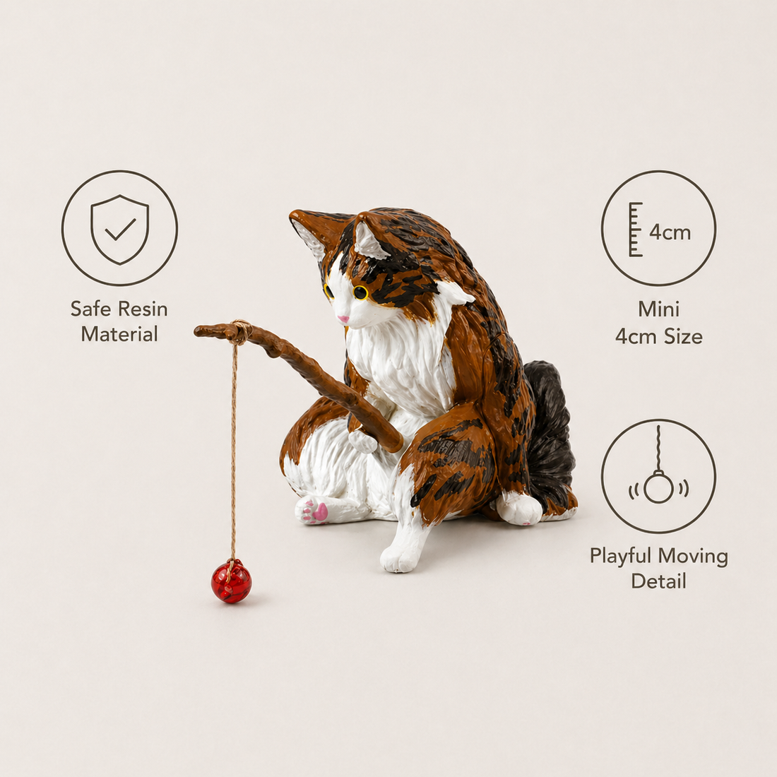 Aquarium Cat Ornament | Fish Tank Decor, Mini Hanging Figurine
