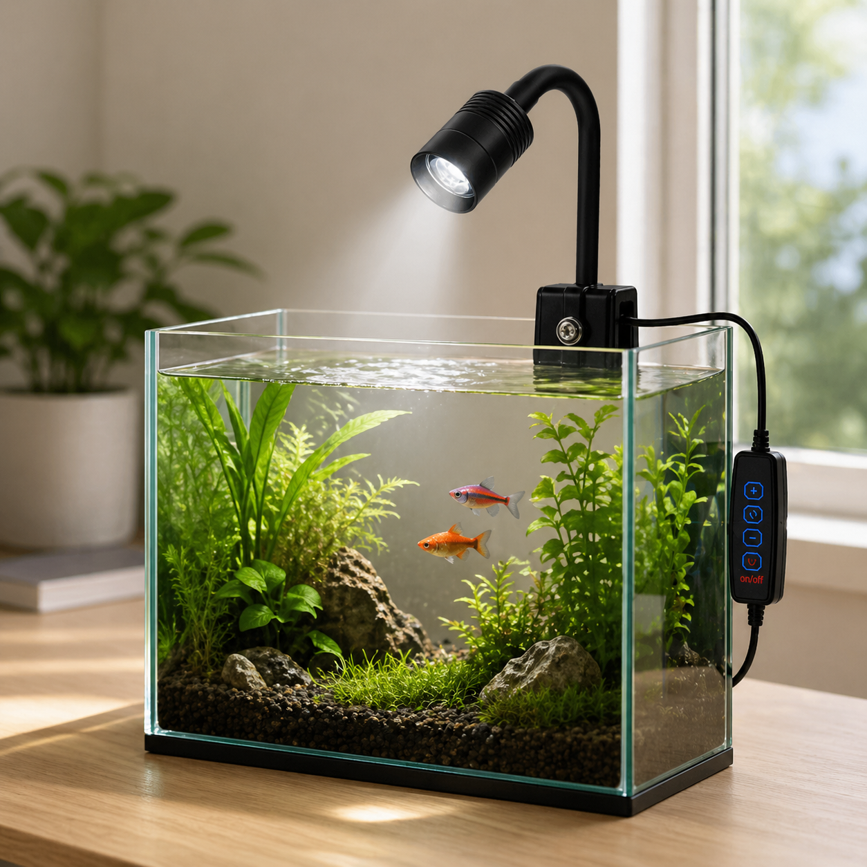 Aquarium LED Light | USB Clip On Lamp, 3 Modes Adjustable Brightness