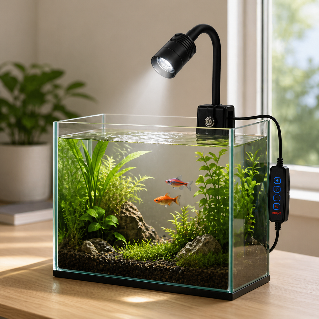 Aquarium LED Light | USB Clip On Lamp, 3 Modes Adjustable Brightness