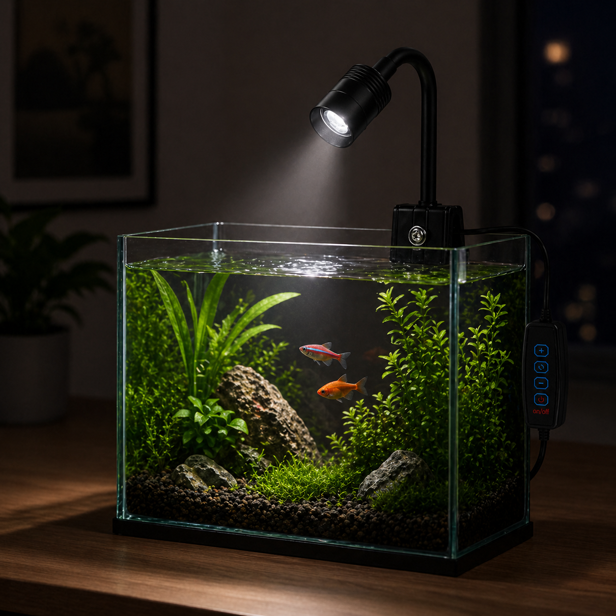 Aquarium LED Light | USB Clip On Lamp, 3 Modes Adjustable Brightness