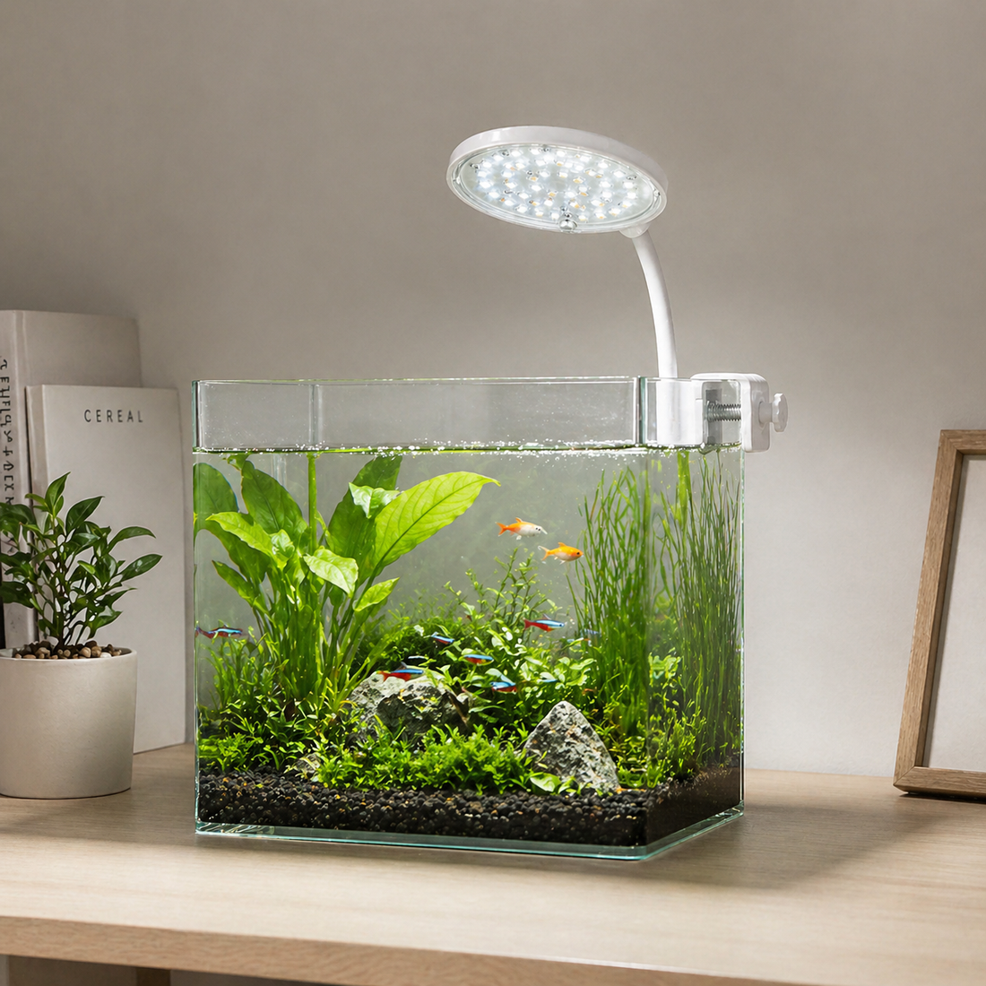 Aquarium LED Light | USB Clip On Lamp, 3 Color Modes Adjustable