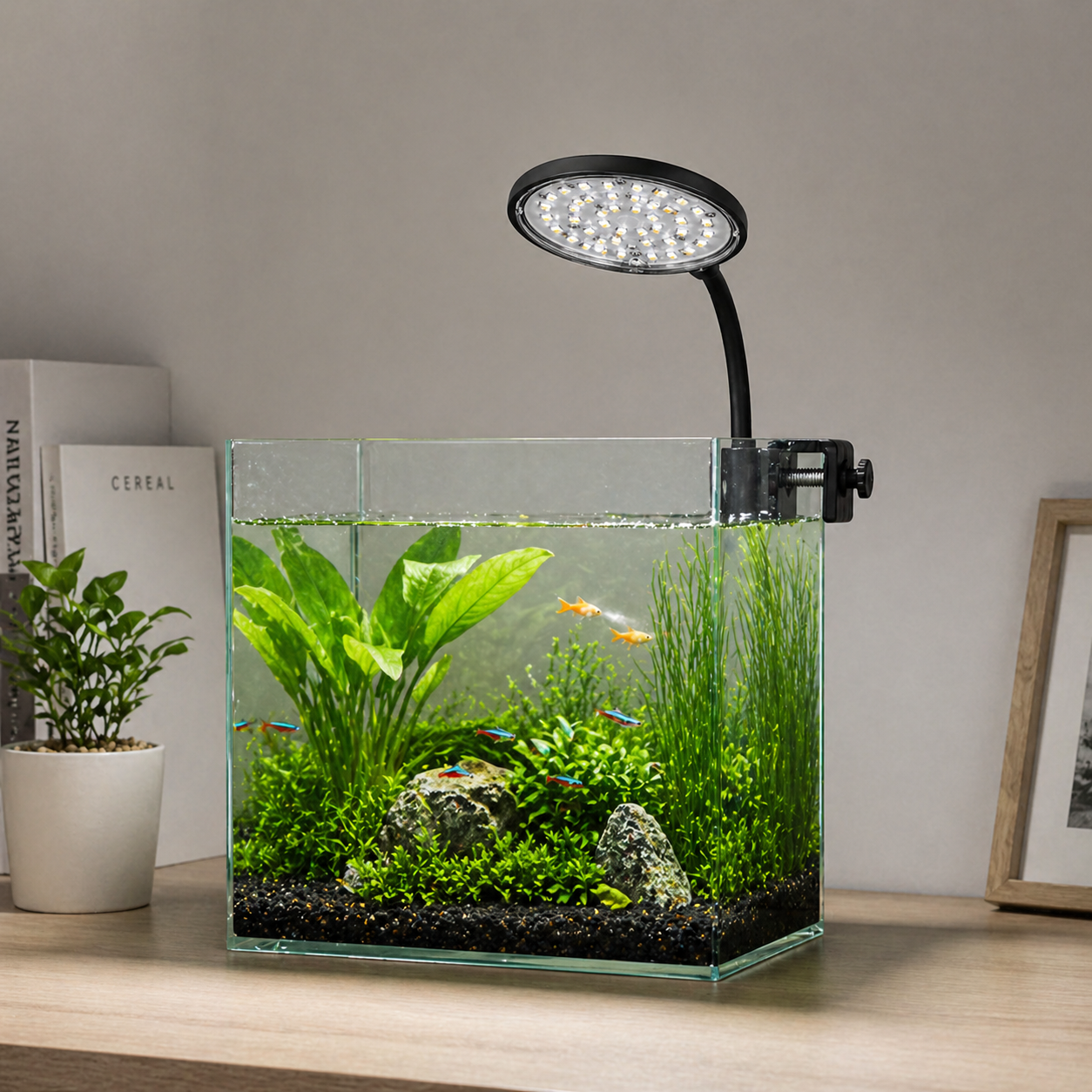 Aquarium LED Light | USB Clip On Lamp, 3 Color Modes Adjustable