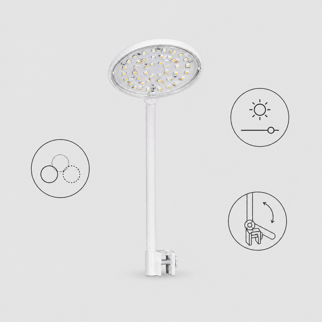 Aquarium LED Light | USB Clip On Lamp, 3 Color Modes Adjustable