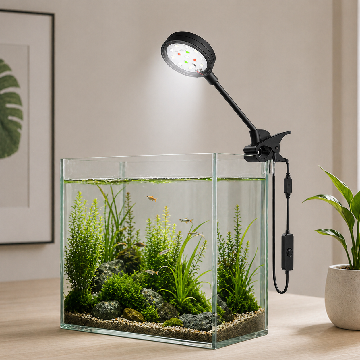 Aquarium LED Light | USB Clip On Lamp, 360 Degree Adjustable
