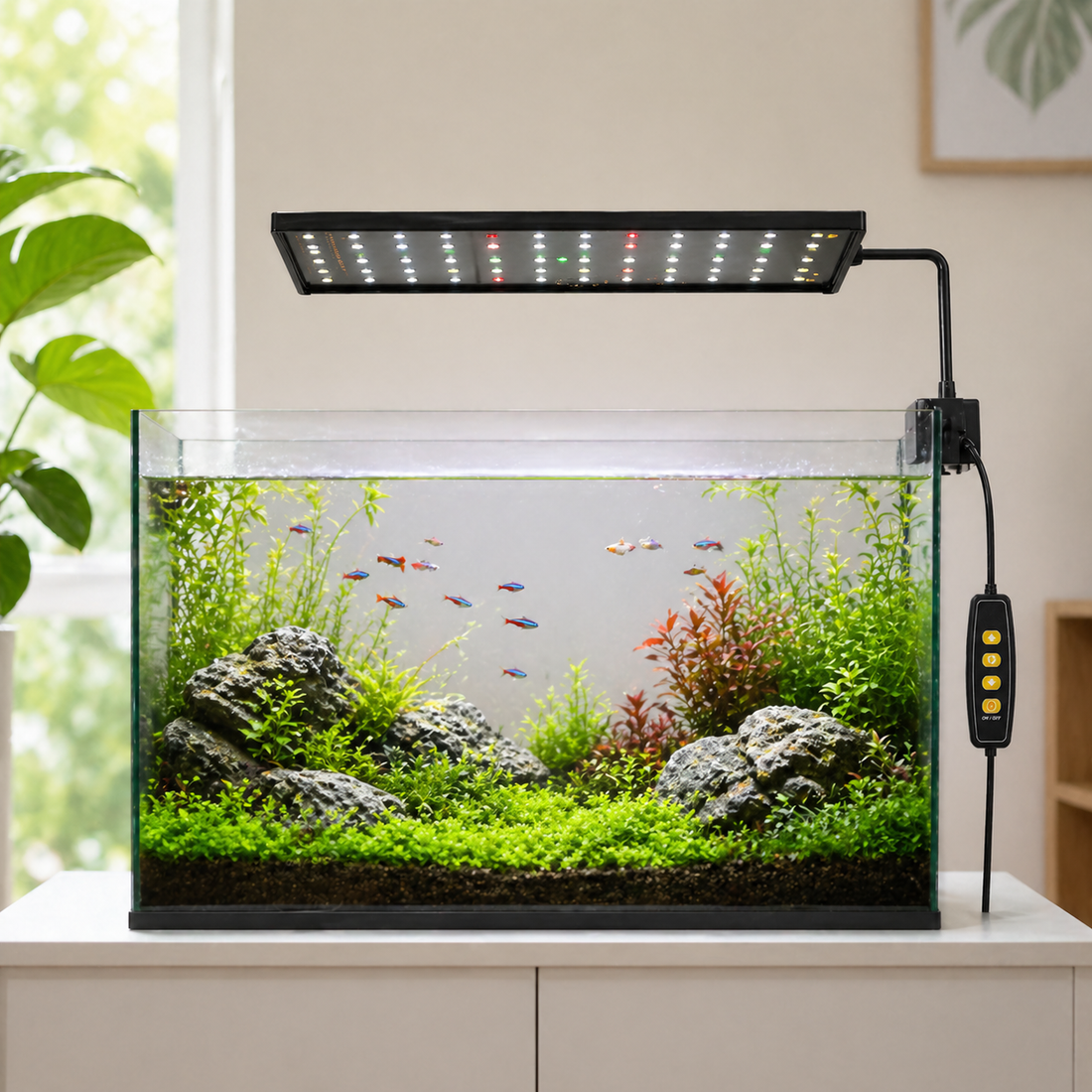 Aquarium LED Light | Full Spectrum Grow Lamp, USB Dimmable