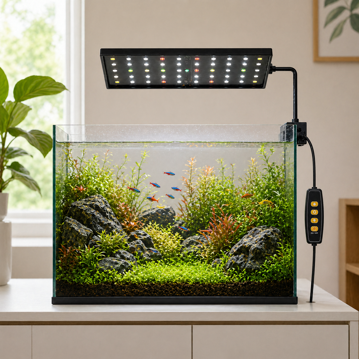 Aquarium LED Light | Full Spectrum Grow Lamp, USB Dimmable