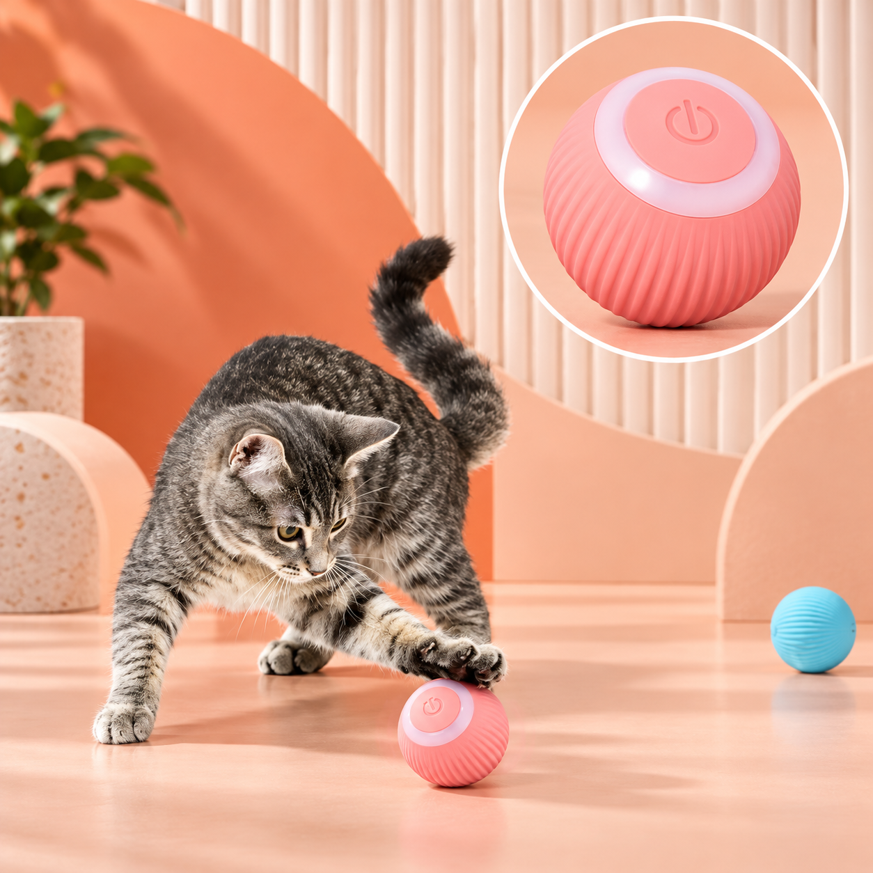 Pet Toy Smart Ball - Self-Moving, USB Rechargeable