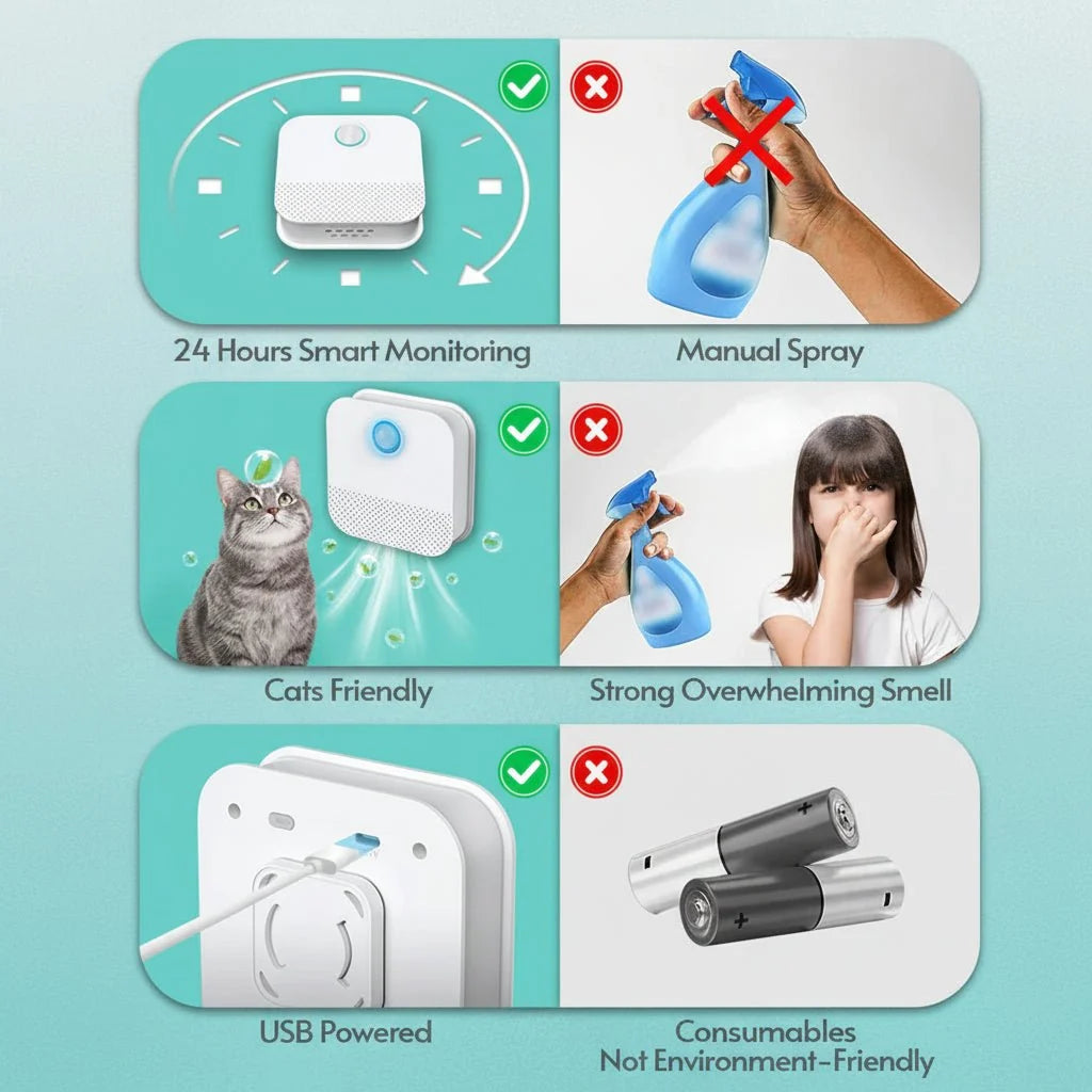 Cat Litter Odour Purifier | Motion Sensor, Fragrance-Free | Ximena