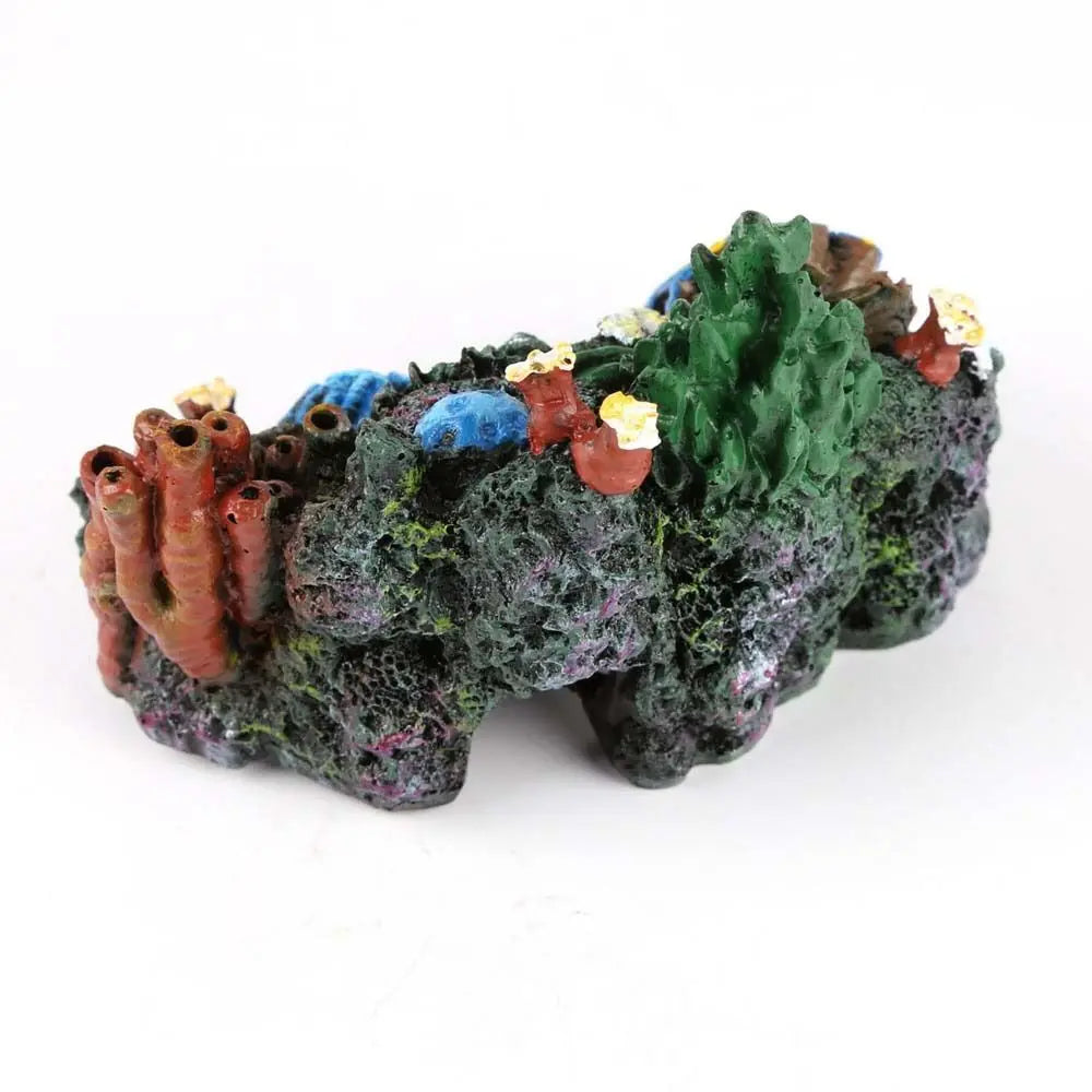Resin Fish Tank Ornament - Simulated Coral Reef Island - Aquarium Plant