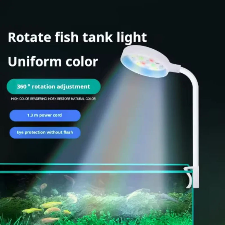 Aquarium LED Clip-On Light - Full Spectrum - USB Adapter - 360° Rotation