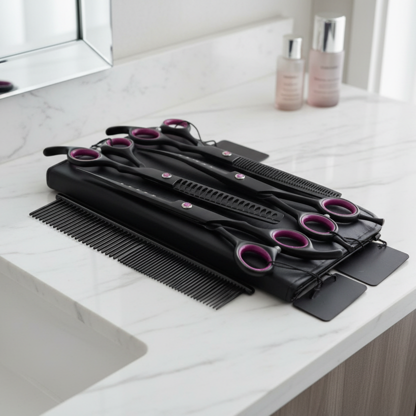 Uma | Pet Hygiene Scissor Set | 4-Piece Grooming Kit | Stainless Steel