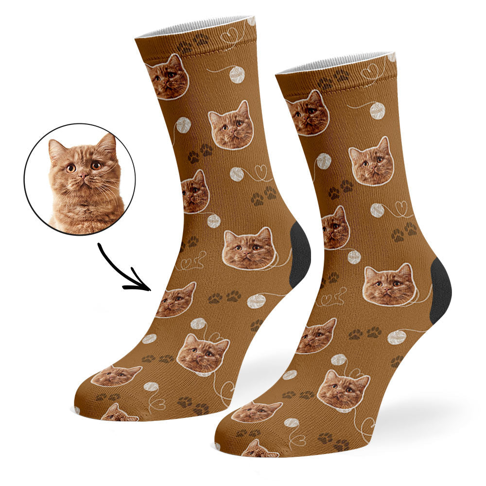 Talia | Personalized Pet Parent Gift Socks | Custom Cat Photo | 17 Colors