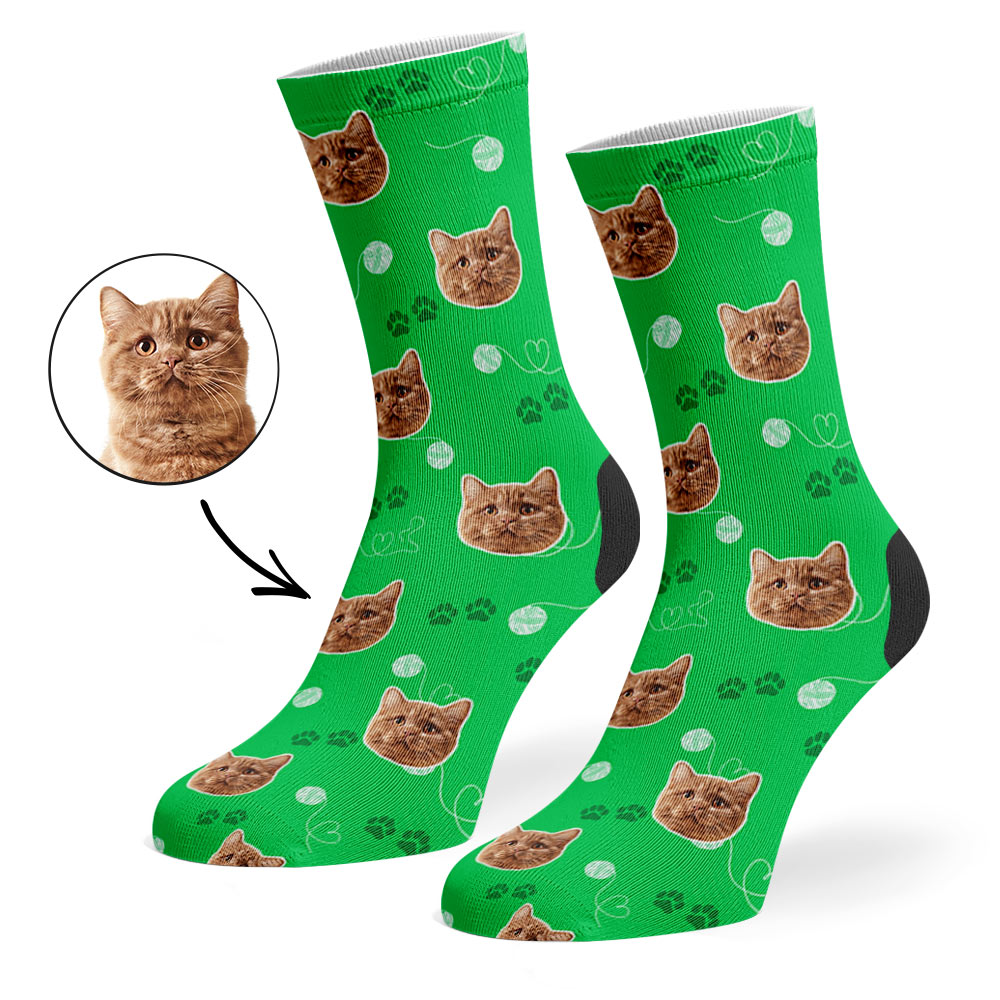 Talia | Personalized Pet Parent Gift Socks | Custom Cat Photo | 17 Colors