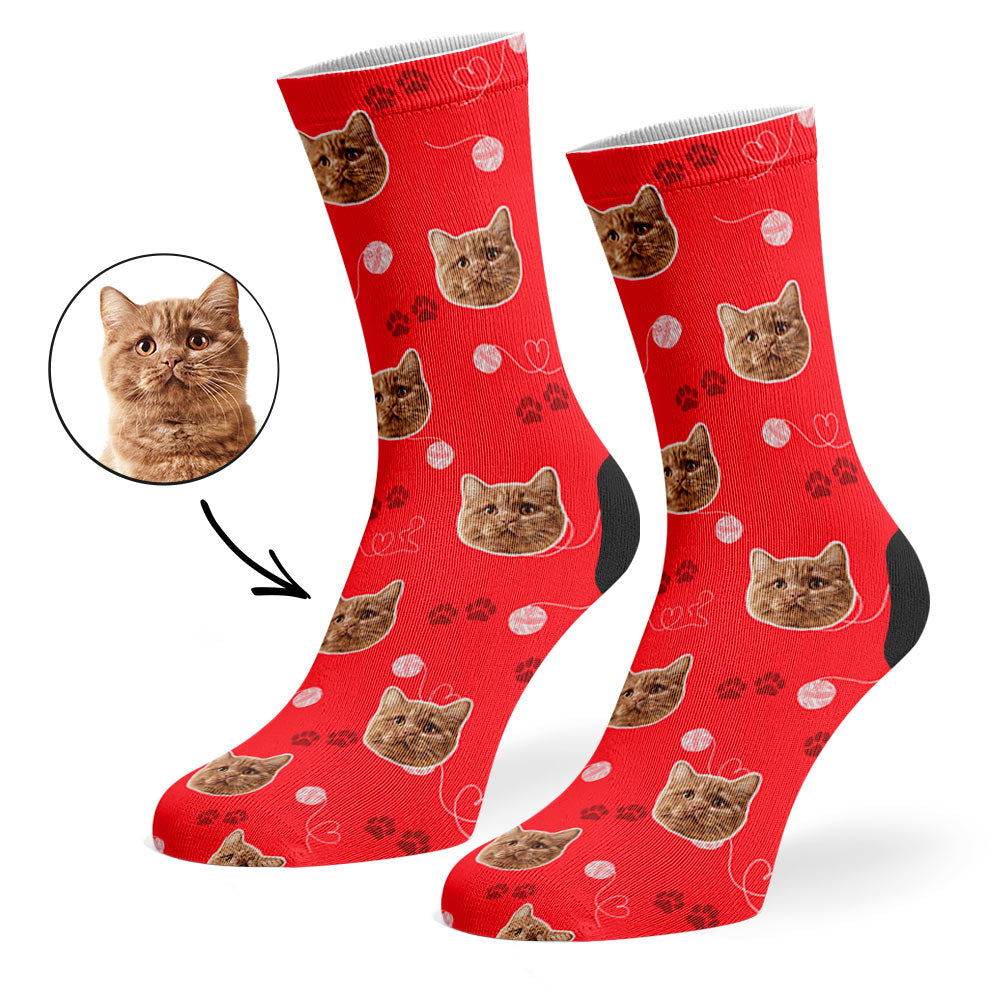 Talia | Personalized Pet Parent Gift Socks | Custom Cat Photo | 17 Colors