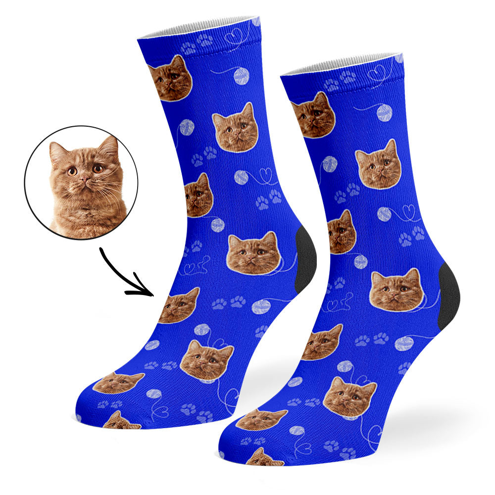 Talia | Personalized Pet Parent Gift Socks | Custom Cat Photo | 17 Colors