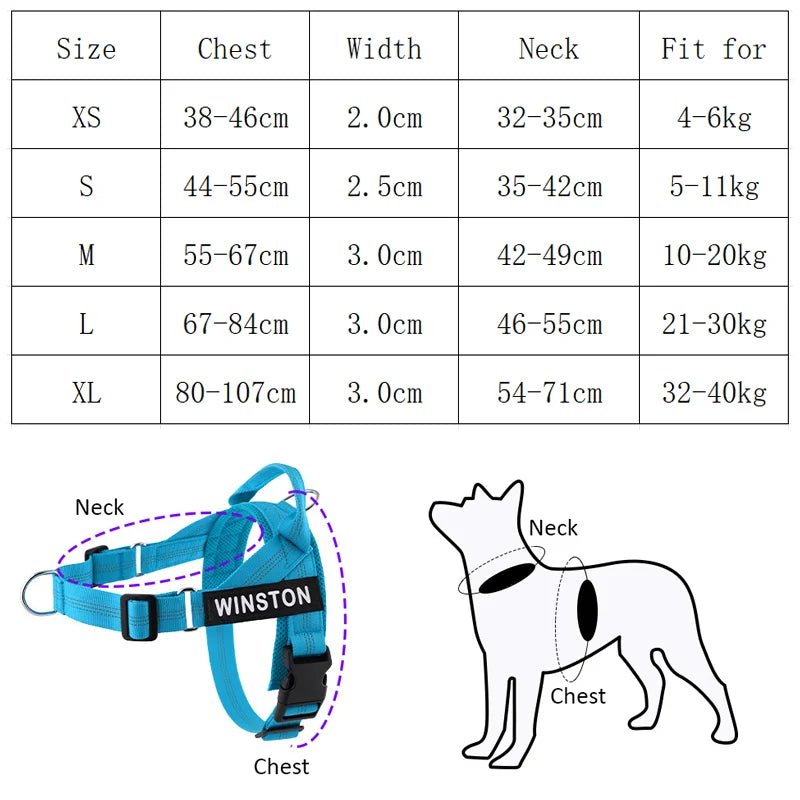 Dahlia | Dog Harness | Reflective, Adjustable & Personalized | No Chafe, Perfect Fit